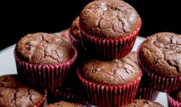 Muffins cu cacao și afine - de post