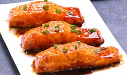File de somon cu sos teriyaki