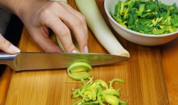 Mâncare de limbă cu praz și măsline