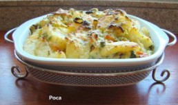 Cartofi la cuptor cu sos de praz