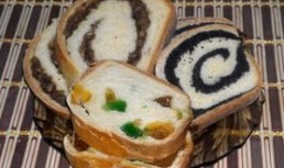 Cozonac cu nucă, mac și rahat