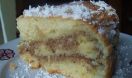 Cozonac fara drojdie cu crema de nuca