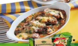 Muschi file gratinat cu emmentaler