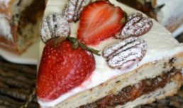 Prajitura cu crema de nuci pecan si amaretto