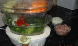 Pui cu legume si sos de smantana- la cuptor