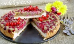 Tarta cu crema de nuci si coacaze rosii