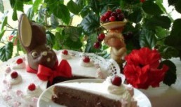 Tort alb cu visine si ciocolata