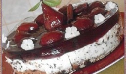 Tort cu ciocolata, vin si pere