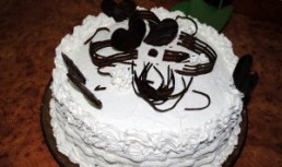 Tort cu ganache de ciocolata, frisca si cranbberies
