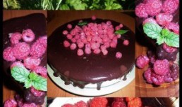 Tort cu ricotta, ciocolata si zmeura