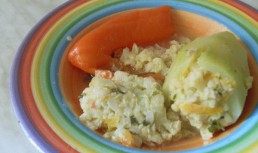 Dovlecei si ardei umpluti cu orez si legume