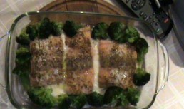 File de somon in verde