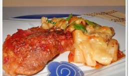 Fileuri de muschi cu paste si branza la cuptor