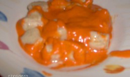 Gnochi din brinza in sos de ardei