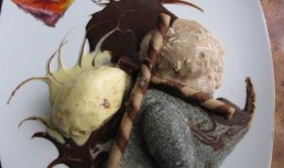 Inghetata de ciocolata cu lapte si fulgi de ciocolata alba