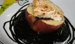 Mere coapte cu prune uscate, visine, ciocolata si nuga