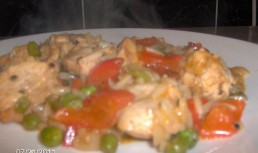 Piept de pasare cu orez si legume