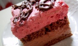 Prajitura cu mousse de ciocolata si zmeura