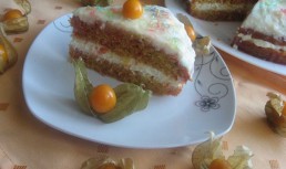 Prajitura fina cu sfecla si crema de branza