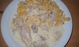 Pui cu smantana si cus cus