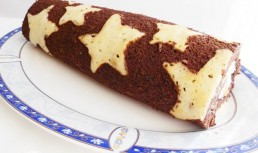 Rulada cu mascarpone, ananas si papaya