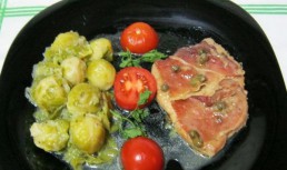 Saltimbocca cu capere si verzisoare de Bruxelles