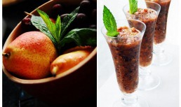 Smoothie cu pere, cirese si menta
