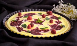 Tarta cu branza si zmeura
