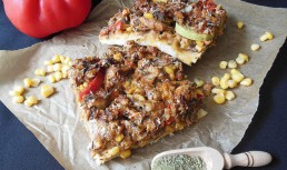 Tarta cu peste, dovlecel si porumb