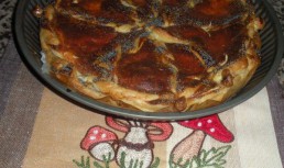 Tarta sarata cu branza,prosciutto si mac