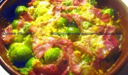 Varza de bruxelles cu jambon si bacon