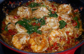 Creveți cu sos picant - gătiți rapid la tigaie (stir-fry)