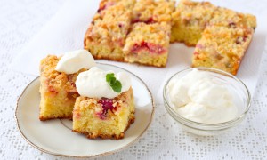 Prăjitură cu rubarbă și vanilie