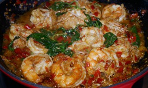 Creveți cu sos picant - gătiți rapid la tigaie (stir-fry)