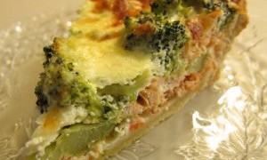 tarta cu broccoli si somon afumat