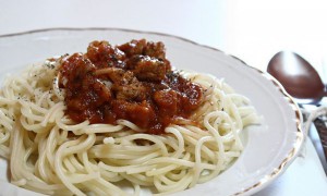 Spaghete cu carne de porc
