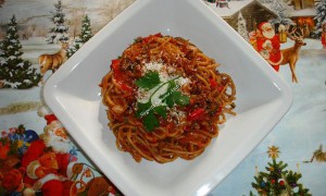 Spaghete cu legume si kaizer