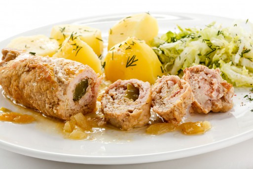 Ruladă de porc cu legume