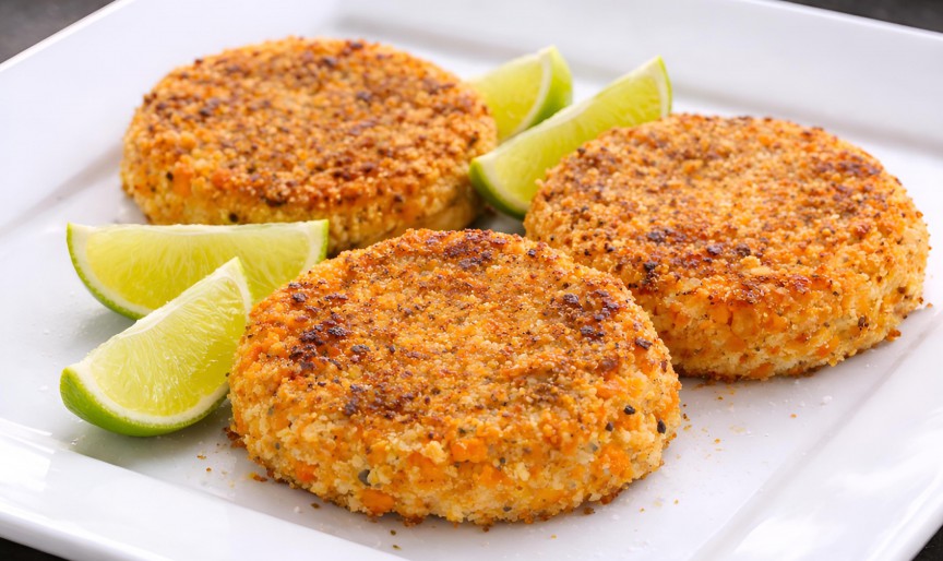 Chifteluțe de somon cu cartof dulce