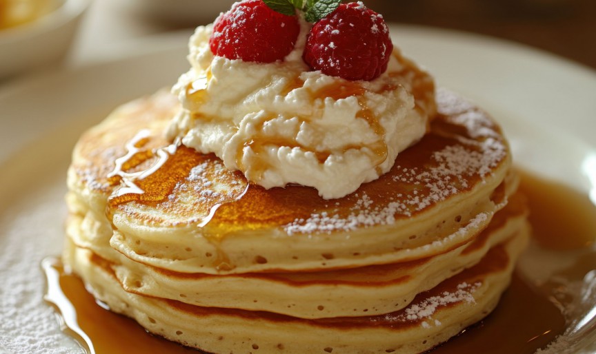 Pancakes cu ricotta și stafide