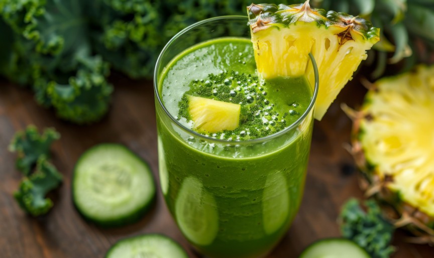 Smoothie de ananas și varză kale