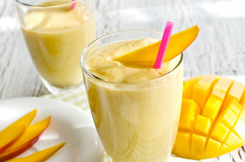 Smoothie de mango cu semințe de in